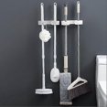 thumbnail image 3 of Broom Holder Wall Mount Broom Organizer Mop and Broom Storage Tool Rack No Drilling Anti Slip Mop Hanger for Home Kitchen Garden Tools (White), 3 of 5