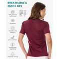thumbnail image 3 of Merino.tech Women's Short Sleeve T-Shirt - 𝗕𝗿𝗲𝗮𝘁𝗵𝗮𝗯𝗹𝗲 Merino Wool Tee, S - Burgundy Wine, 3 of 10