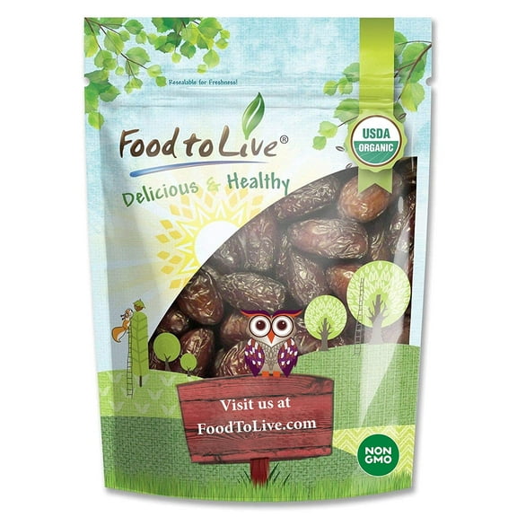 Food to Live, Organic Medjool Dates, 2 Pounds, Non-GMO, Raw