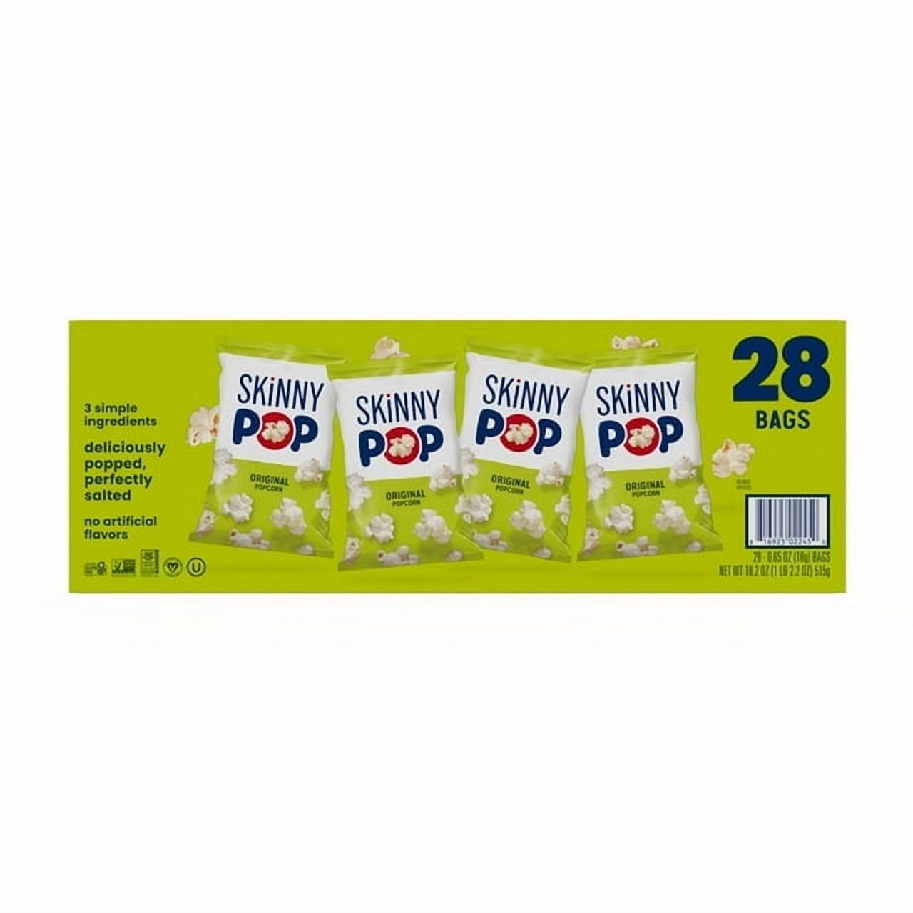 SkinnyPop Variety Snack Pack Popcorn, 0.5 oz., 36 pk. & Original Popcorn Snack Bags, 0.65 oz., 28 pk. with bowl by OMA