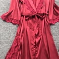 thumbnail image 3 of Women's Satin Kimono Robes for Bridesmaids Silk Nightgown and Robes Lace Cami Sleepwear with Robe, 3 of 4