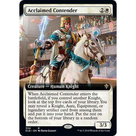MtG Throne of Eldraine Rare Acclaimed Contender (Extended Art Foil) #334