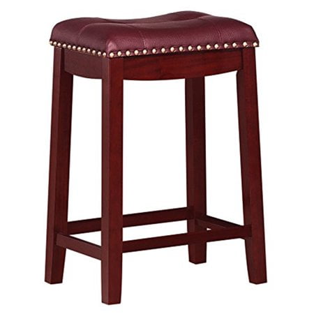 

Angel Line Cambridge 24 padded saddle stool-cherry w/ dark red cushion-Color:Cherry Size:24 seat height Style:dark red cushion