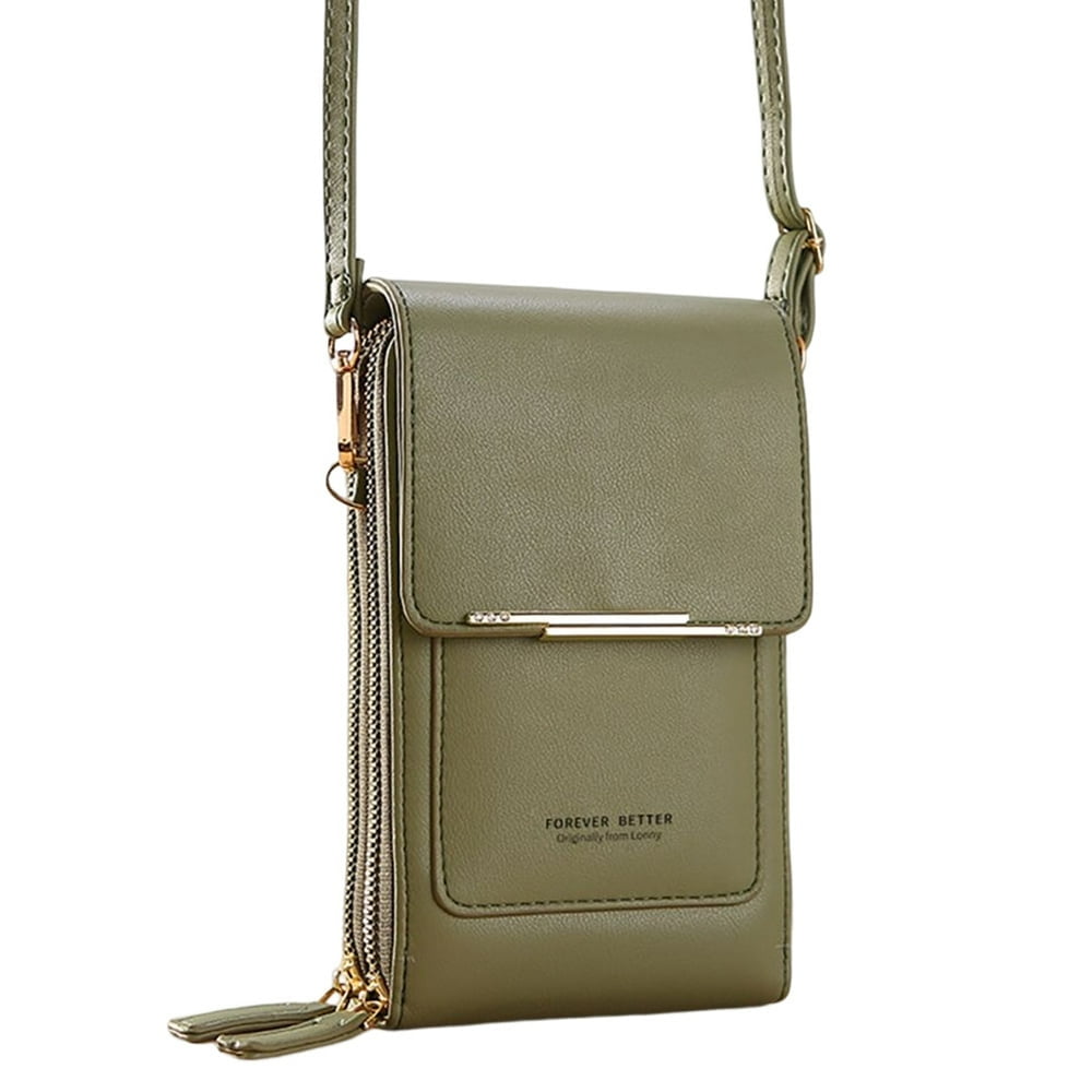 Green crossbody leather bag sale