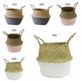 thumbnail image 7 of Forzero Seagrass Belly Basket - Foldable Woven Plant Basket with Handles for Toy Storage Laundry Picnic Flower Pot and Beach Bag Garden Home Decor(White Diameter 10.6"*Height 9.45"), 7 of 7
