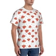 thumbnail image 2 of Bixox Men's Hand Drawn Watermelon Printed Short Sleeve Skinny Athletic T-Shirt, 2 of 6