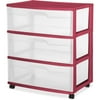Sterilite 3-Drawer Wide Cart