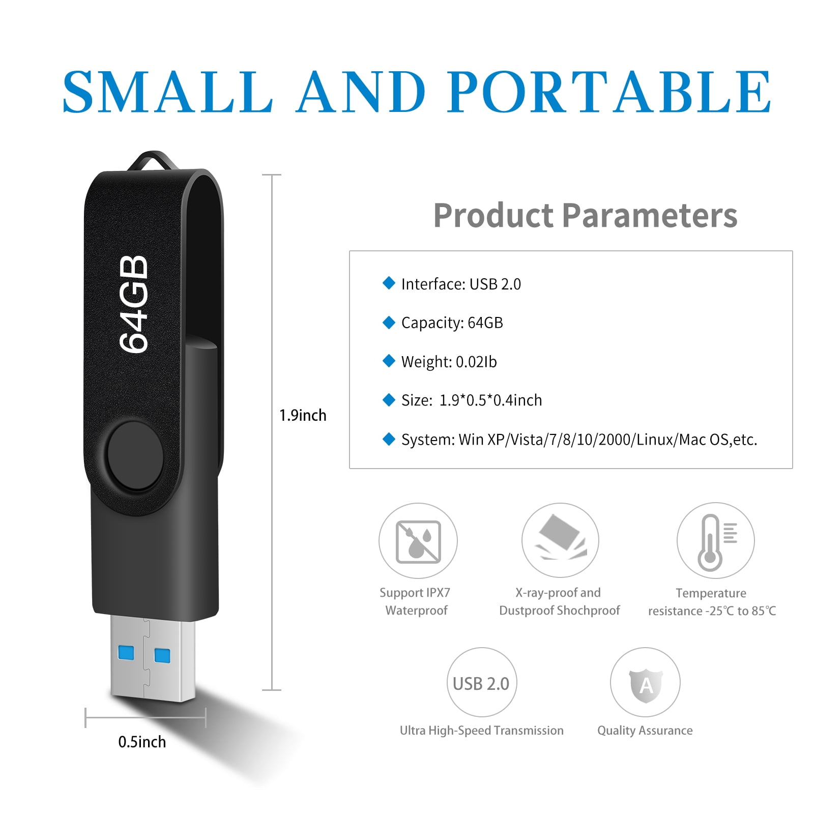 Large Capacity External Drive USB 3.0 Drive Storage Data for Computer/Laptop