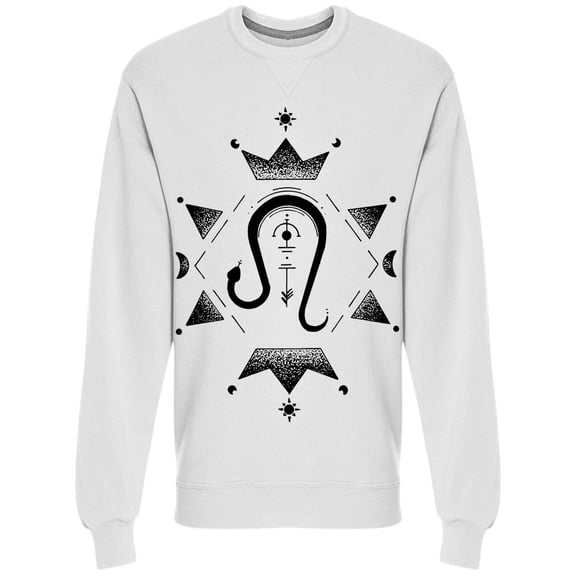 Geometric Snake Tattoo Graphic Sweatshirt Men -Image by Shutterstock, Male Large