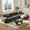 Gray, variant on Demi Bonn 4-Seat L-Shaped Modular Sofa, 32D High-Resilience Sponge, Chaise Design, Extra-Wide Curved Armrests, Anti-Slip Base, Free Combination, No Assembly, for Study Living Room Media Room, Black