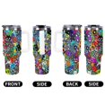 thumbnail image 6 of Geometry Dash Cube Car Cup Tumbler with Handle & Straw 40Oz Cupholder Water Bottle Insulated Stainless Steel Cup, 6 of 8