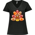 thumbnail image 3 of Inktastic Thanksgiving Cute Football Turkey Women's Plus Size V-Neck T-Shirt, 3 of 5