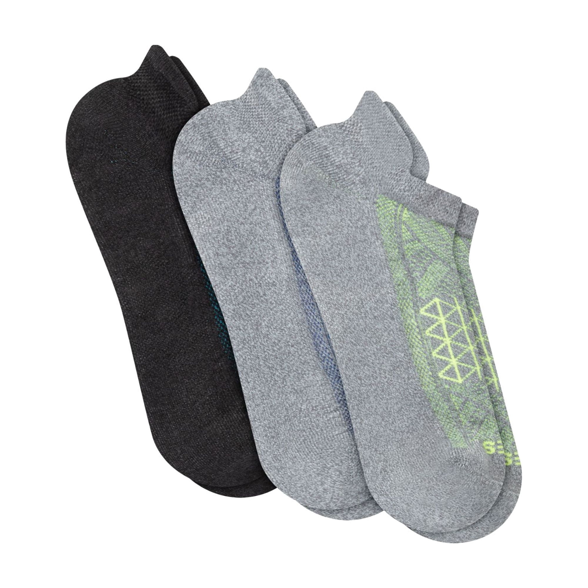 Hanes Mens Absolute Run Comfort Cushioned Heel Shield Socks, 3-Pairs