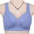 thumbnail image 3 of Aayomet Bralettes for Women With Support Comfortable Wire Back Hook Closure Plus Size (Blue, 42), 3 of 4