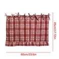 thumbnail image 2 of Handmade Linen Oven Skirt with Ribbon Ties, Premium Kitchen Curtain No Drill Invisible Mounting, Decorative Cabinet Cover for Sink Dishwasher Laundry Room Ruffled Design, 2 of 7
