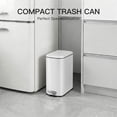 thumbnail image 6 of Bathroom Trash Can with Lid, 1.3 Gallon / 5 Liter Stainless Steel Garbage Can with Removable Liner Bucket, Small Step Wastebasket with Slim Design for Toilet Bedroom Office, White, 6 of 8