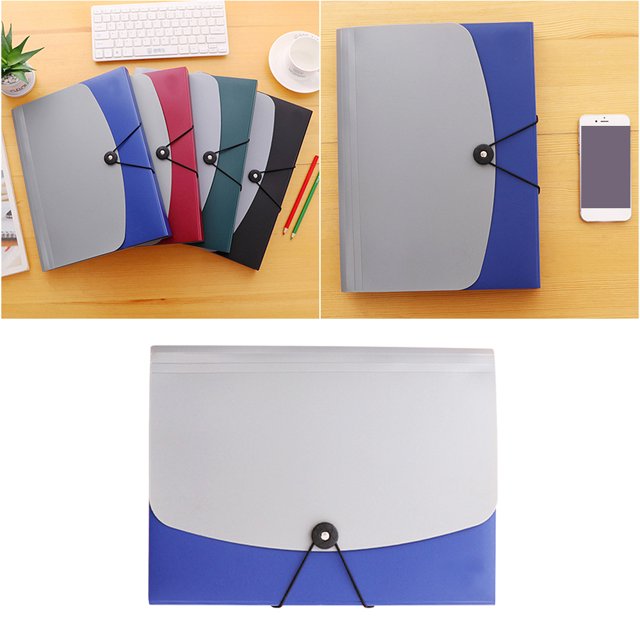 TEHAUX 1Ud Expandible Azul Con 13 Bolsillos Y De Cuerda Para Organización De Documentos