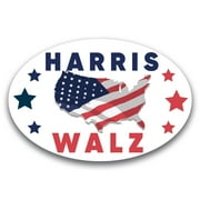 Kamala Harris Tim Walz Walts Election Magnetic Decal, American Flag, 4x6 inch