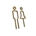 thumbnail image 2 of Señal de baño para hombres y mujeres, señalización de baño, calcomanía acrílica, pegatina de baño, símbolo de baño, señal para restaurante Bar oro Macarena Letrero para puerta de baño, 2 of 8