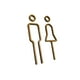 thumbnail image 2 of Hombres Mujeres Letrero de baño Letrero de puerta de baño Calcomanías Indicador Placa Baño Decoración Baño 3D WC Pegatinas para centro comercial Bar oro Soledad Letrero para puerta de baño, 2 of 9