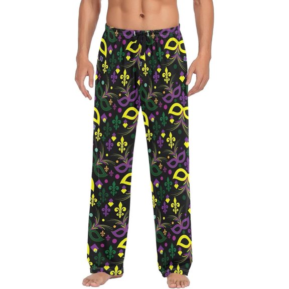 GZHJMY Mardi Gras Pajama Pants for Men, Lounge Pants Lightweight Men Pajama Bottoms with Drawstring Pockets, Christmas New Year Birthday Gifts, XX-Large