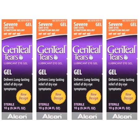 GenTeal Severe Dry Eye Relief Lubricant Eye Gel 0.34 oz, Pack of 4