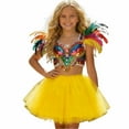 thumbnail image 4 of KHONTS Girls 4 Layer Short Ballet Tulle Tutu Skirt Dance Layer Skirt Party Dress Up,Size 3-11 Years Yellow 140, 4 of 5