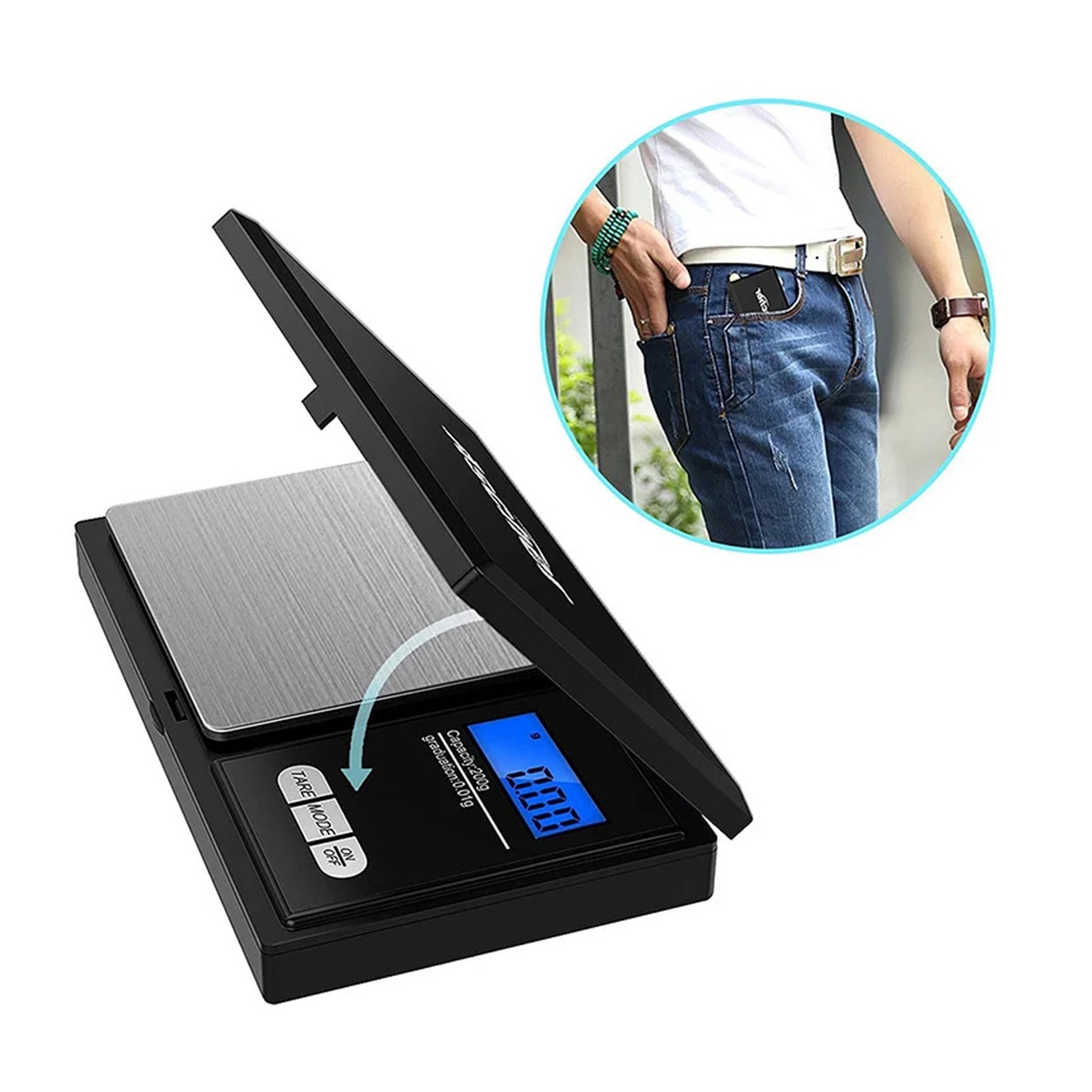 Mini Stainless Steel Electronic Scale Digital Pocket Scales Gold Gram Balance Weight Portable