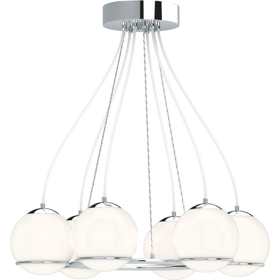 Volume Lighting 9986 Preston 6 Light 25" Wide Led Chandelier - Chrome