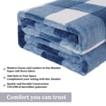 thumbnail image 5 of Plaid Soft Plush Fleece Blanket for Sofa Couch Bed, 90" x 90", Blue and White, 5 of 8