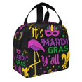 thumbnail image 2 of Honeii Mardi Gras with Flamingo Print Lunch Bag Women, Lunch Box Lunch Bag for Women Adult Men, Small Leakproof Cute Lunch Tote Large Capacity Reusable, 2 of 8