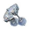 thumbnail image 4 of Ludlz Women Colorful Heart Cubic Zirconia Inlaid Ear Stud Earrings Party Jewelry Gift, 4 of 4