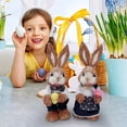 thumbnail image 4 of OEFNTAC Easter Bunny Couple Figurines Handcrafted Straw Standing Tabletop Figurine Home Decor Romantic Kids Gift Spring Ornaments Centerpiece Bunny Figures, 4 of 6