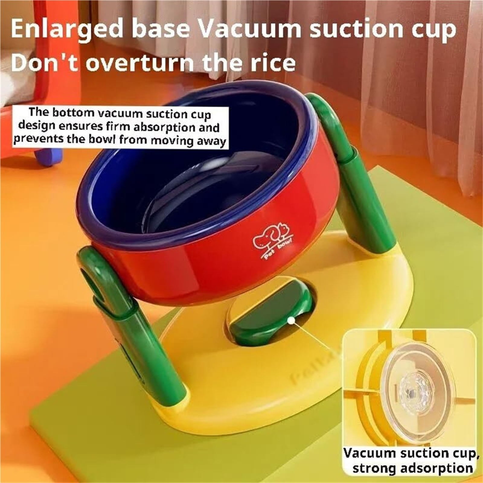 Liftable Suction Cup Pet Bowl, Adjustable Height Food and Water Dish for Cat and Dog
