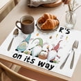 thumbnail image 3 of Happy Easter Placemats Set of 4 Simple Colorful Gnomes Easter Eggs Floral Carrots Plant Heat Insulation Washable Place Mats, Non-Slip Table Mats for Dining Table Party Kitchen Decor,13x19 Inch, 3 of 9