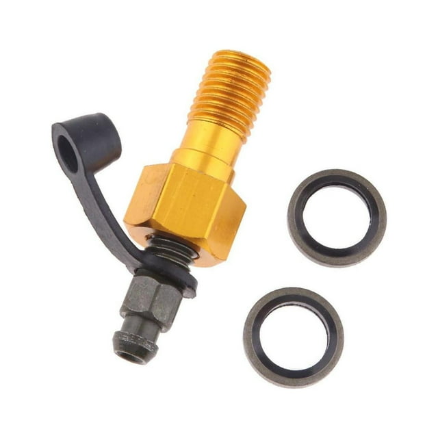 mmirethe Motorcycle Brake Caliper Banjo & x Bleed /Screw 1.25mm Gold M10 1Set