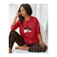thumbnail image 5 of Dreams & Co. Women's Plus Size Long Sleeve Knit PJ Set, 5 of 6