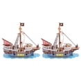 thumbnail image 1 of 2 Sets Sailboat Puzzle Kit Paper Sailboat Model Adult Assembly Model Pirate Ship Model Kids Puzzles, 1 of 9
