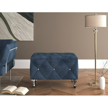 HMD Bodhi Upholstered 30 Flip Top Storage Bench For Adult Blue