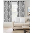 thumbnail image 2 of Grey Leaves Blackout Curtains 54 Inches Long for Bedroom, Gray Summer Tropical Plant Aesthetics Thermal Insulated Room Darkening Black Out Window Curtain Panels Grommet Drapes for Living Room, 2 of 8