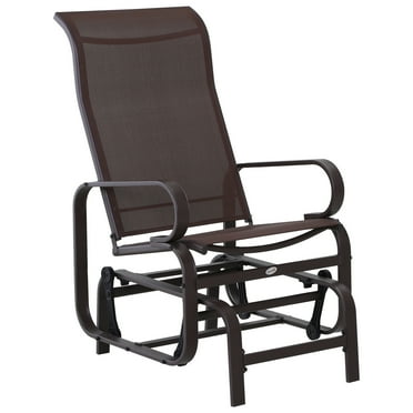 CoSoTower Outdoor Glider Chair, Gliders for Outside Patio with Smooth Rocking Mechanism and Lightweight Construction for Backyard, Brown