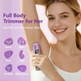 thumbnail image 3 of Nogroa Bikini Trimmer for Women, 2-in-1 Womens Electric Razor with Dual Heads, IPX7 Waterproof Wet & Dry Body Pubic Hair Trimmer, Portable Cordless Lady Shaver for Face, Lip, Underarm & Legs, Purple, 3 of 10