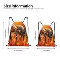 thumbnail image 2 of Saiise Honeybee On Vibrant Flower Pattern Sports Drawstring Backpack - String Swim Gym Bag with Wet Proof Pocket for Women&Men-Small, 2 of 6