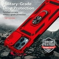thumbnail image 3 of for iPhone 12 Pro Max Case,with Camera Lens Cover HD Screen Protector,[Military Grade] Ring Car Mount Kickstand Hybrid Hard PC Soft TPU Shockproof Protective Case for iPhone 12 Pro Max-Red, 3 of 6