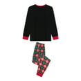 thumbnail image 6 of Elippeo Family Matching Christmas Pajamas, Baby Romper/Letter Santa Print Long Sleeve Tops and Plaid Pants Sleepwear Set, 6 of 10