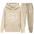 thumbnail image 5 of LVHAOGJOB Teens Sweatsuits Warm Hoodie Sweatshirts & Jogger Sweatpants 2 PC with Pockets Pullover Clothing Sets for Girls and Boys, 5 of 6
