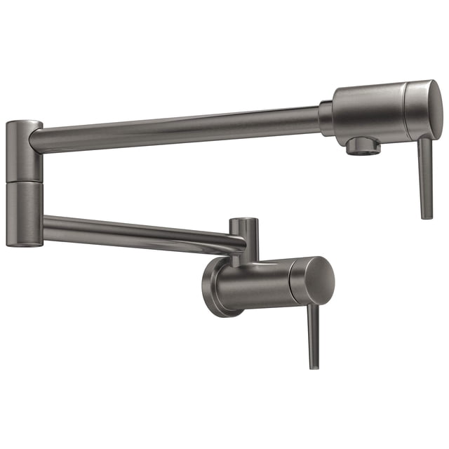 Delta Faucet Contemporary Wall Mount Pot Filler Faucet, Black Pot Filler Kitchen Faucet, Delta Pot Filler, Wall Mount Kitchen Faucet, Potfiller, Black Stainless 1165LF-KS