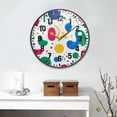 thumbnail image 2 of Yayeee Wall Clock Battery Operated 11.9" Silent Quartz Non-Ticking for Living Room Decor, Colorful Round, 2 of 8