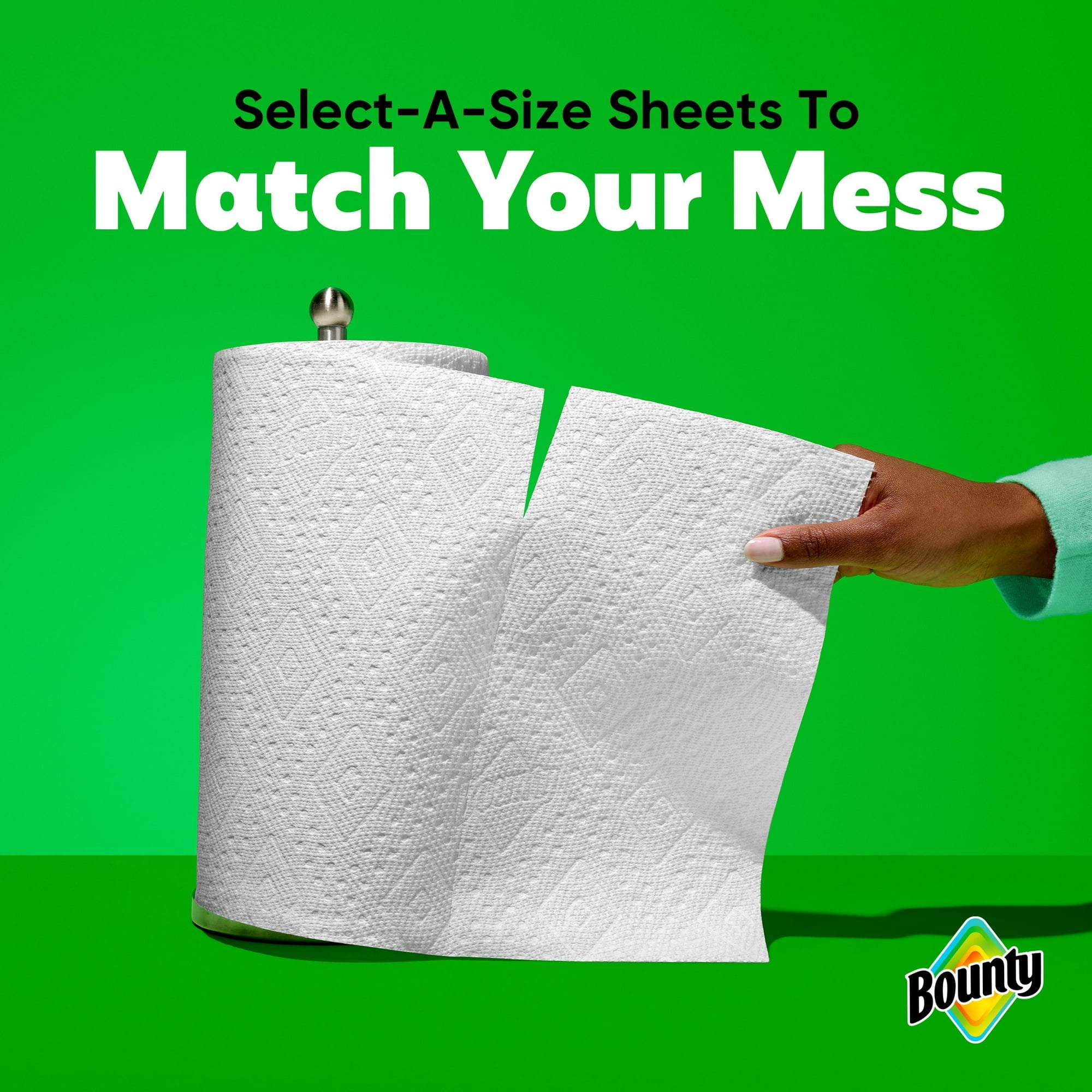 Bounty Paper Towels Select-A-Size White, 123 Sheets per Roll, 2 Triple Rolls
