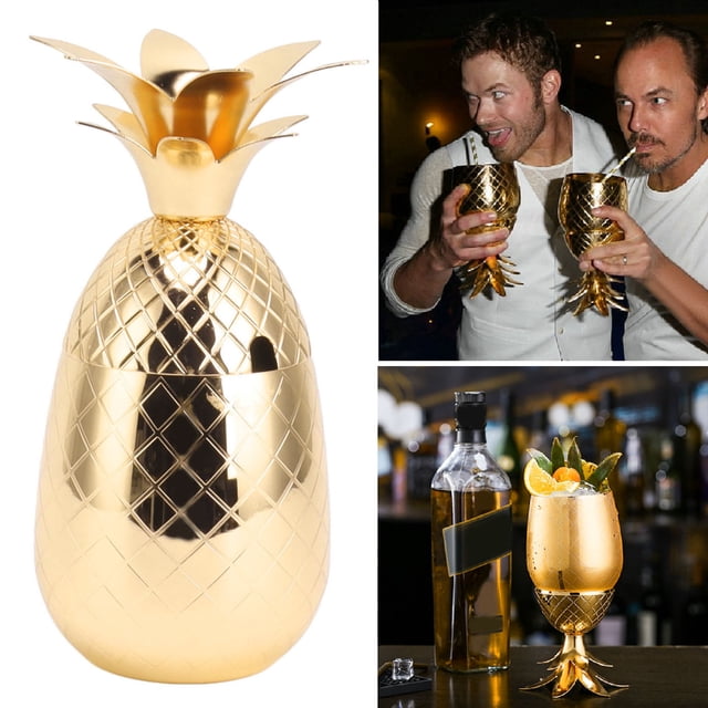Cocktail Shaker, 500ml Pineapple Shape Stainless Steel Cocktail Mixer Drinking Shaker for Home Bar